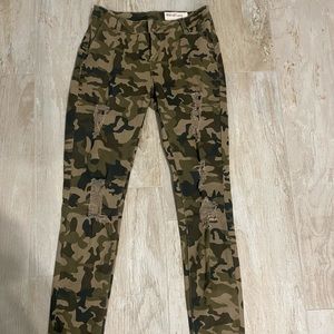 Camo Jeans with Cute Rips Down the Legs